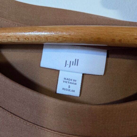 EUC LIKE NEW J JILL SUPER SOFT TAN SLIT SIDE MIDI TSHIRT DRESS SIZE SMALL - Picture 13 of 16
